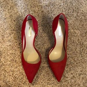 Guess suede 4” red heels